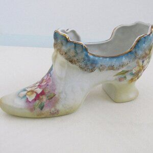 Vintage RS Hand Painted Porcelain Ceramic Antique Victorian Shoe
